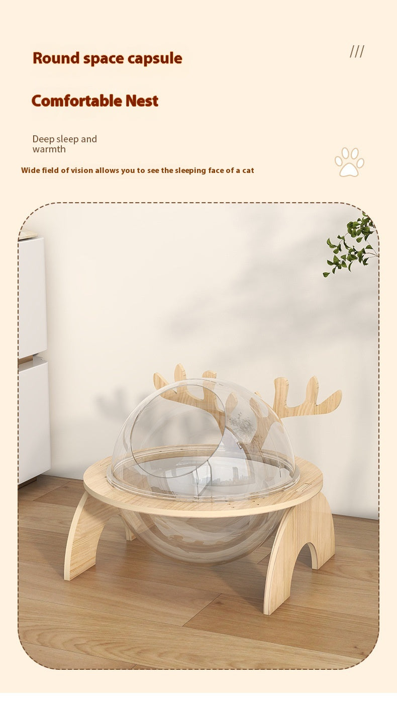 KFX-4028989 Antlers Cat Nest - Universal Solid Wood Pet Bed in Various Sizes