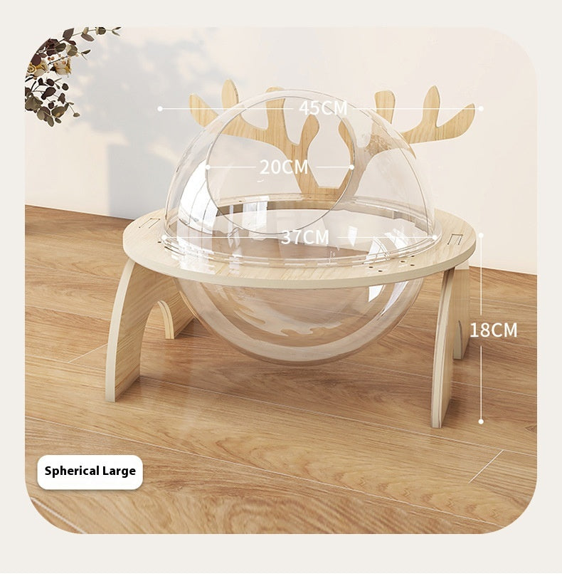 KFX-4028989 Antlers Cat Nest - Universal Solid Wood Pet Bed in Various Sizes