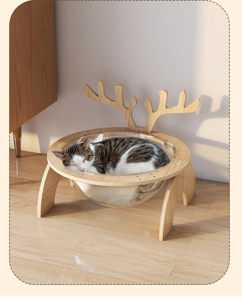 KFX-4028989 Antlers Cat Nest - Universal Solid Wood Pet Bed in Various Sizes