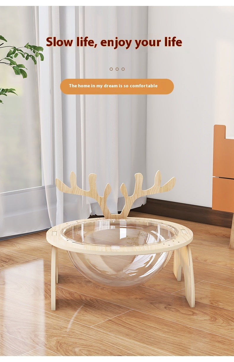 KFX-4028989 Antlers Cat Nest - Universal Solid Wood Pet Bed in Various Sizes