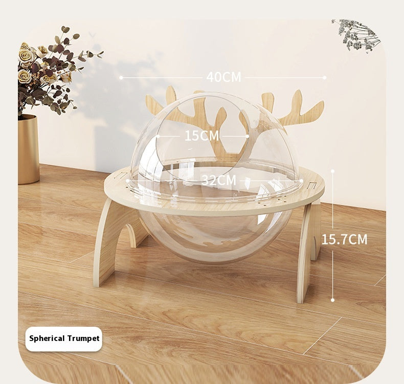 KFX-4028989 Antlers Cat Nest - Universal Solid Wood Pet Bed in Various Sizes