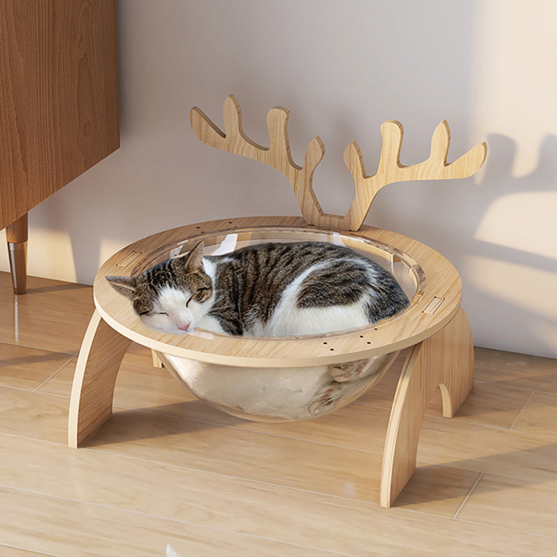 KFX-4028989 Antlers Cat Nest - Universal Solid Wood Pet Bed in Various Sizes
