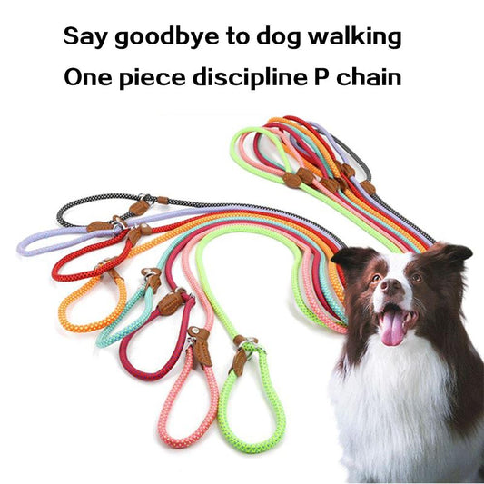 KFX-4029501 Adjustable Nylon Dog Collar and Lead Set - Comfortable Double-Layer Design, Multiple Colors, Sizes S-XL