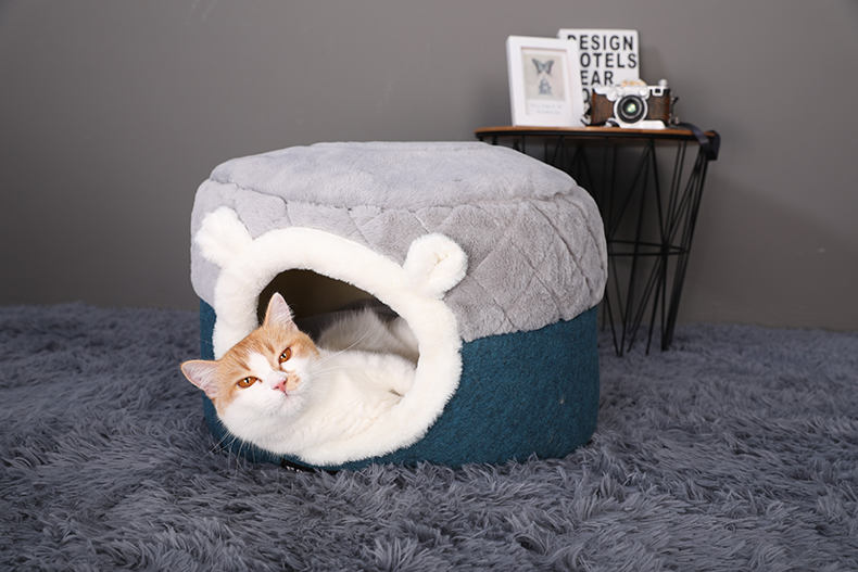 KFX-4029757 Cozy Cloth Cat Nest - Available in Small (40x40x31cm) and Medium (50x50x36cm) Sizes