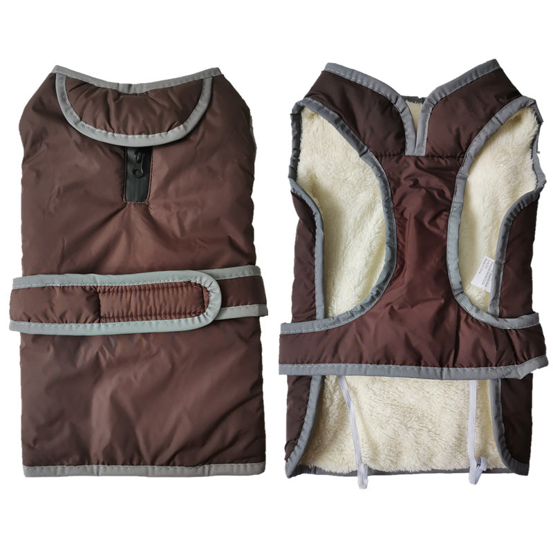 KFX-4030141 Solid Color Lapel Cotton Vest for Dogs - Red, Navy Blue, Pink, Brown
