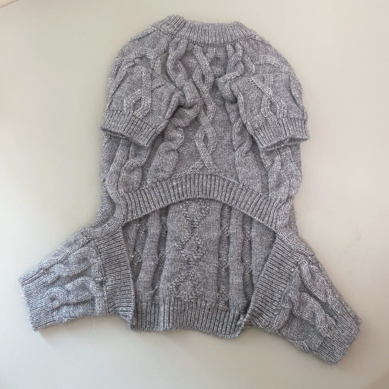 KFX-4030781 Cozy Wool Knitted Sweater for Pets - Four-Leg Design for Autumn and Winter