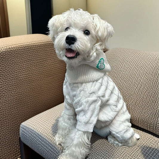 KFX-4030781 Cozy Wool Knitted Sweater for Pets - Four-Leg Design for Autumn and Winter