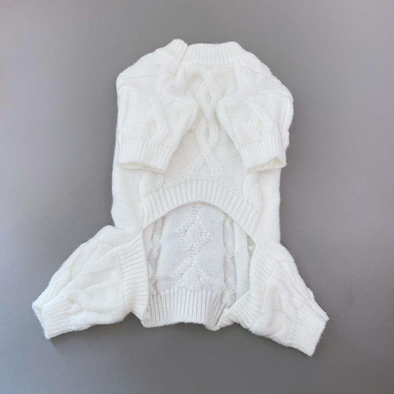 KFX-4030781 Cozy Wool Knitted Sweater for Pets - Four-Leg Design for Autumn and Winter