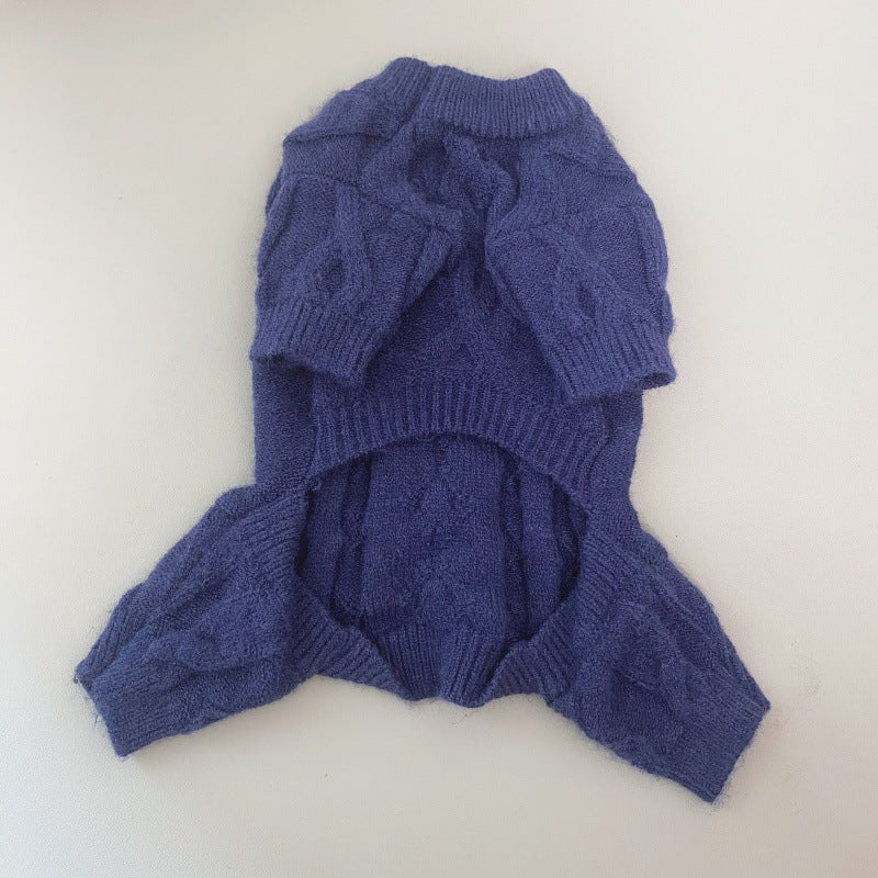 KFX-4030781 Cozy Wool Knitted Sweater for Pets - Four-Leg Design for Autumn and Winter