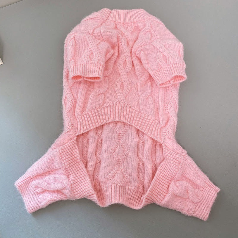 KFX-4030781 Cozy Wool Knitted Sweater for Pets - Four-Leg Design for Autumn and Winter
