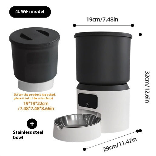 KFX-4031677 4L Smart Pet Feeder with Remote Monitoring, Video Interaction, and Scheduling Options