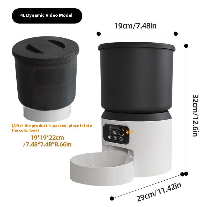 KFX-4031677 4L Smart Pet Feeder with Remote Monitoring, Video Interaction, and Scheduling Options