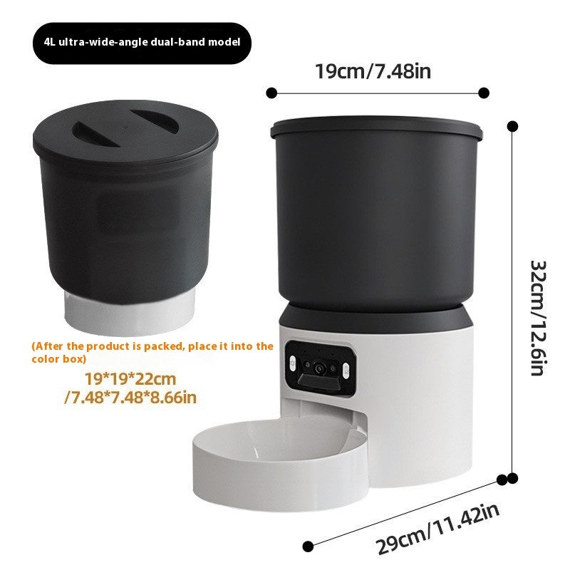 KFX-4031677 4L Smart Pet Feeder with Remote Monitoring, Video Interaction, and Scheduling Options