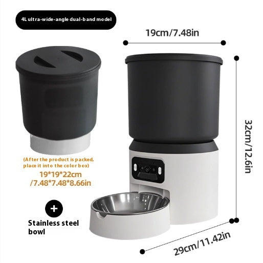 KFX-4031677 4L Smart Pet Feeder with Remote Monitoring, Video Interaction, and Scheduling Options