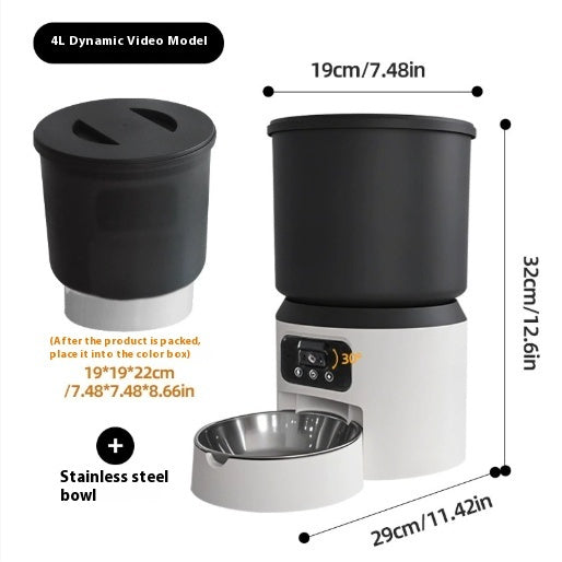KFX-4031677 4L Smart Pet Feeder with Remote Monitoring, Video Interaction, and Scheduling Options