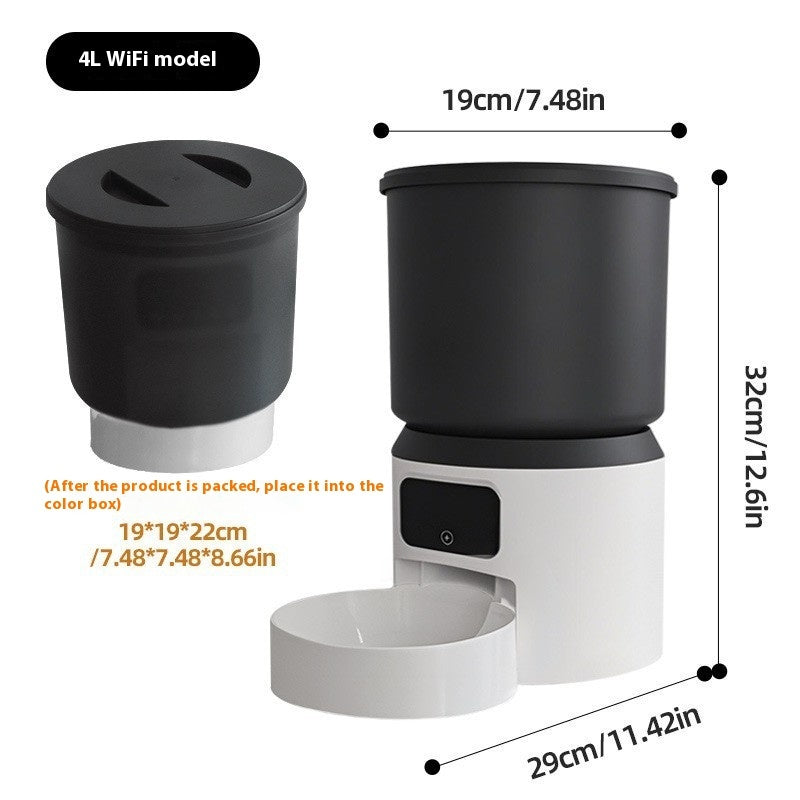 KFX-4031677 4L Smart Pet Feeder with Remote Monitoring, Video Interaction, and Scheduling Options