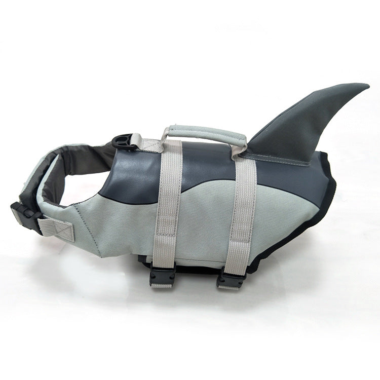 KFX-4033085 Pet Life Jacket for Dogs - Shark Mermaid Design, Available in Rose Red and Silver Gray, Sizes XS to XL