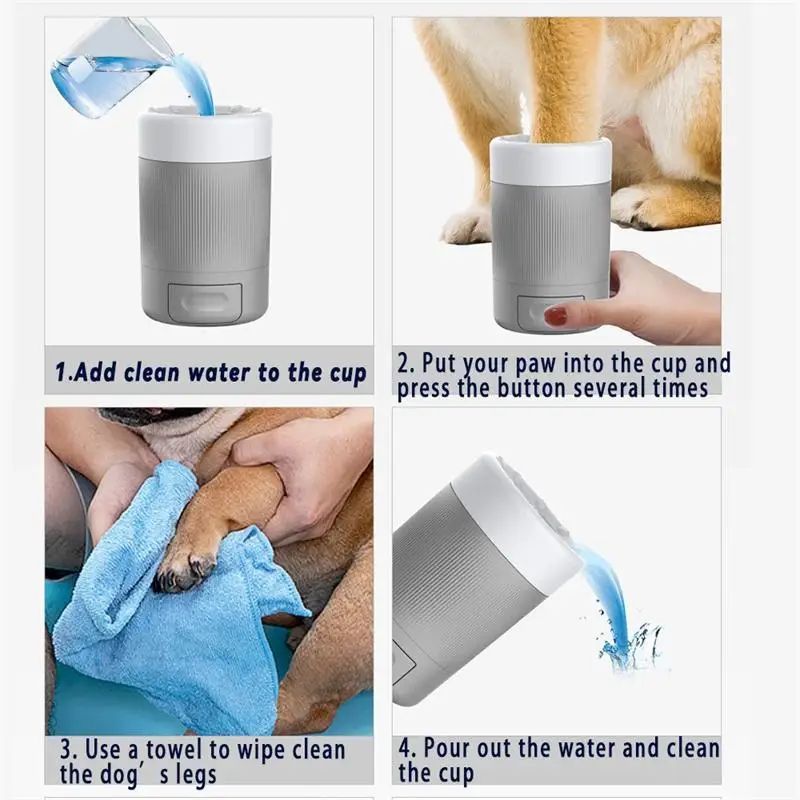 KFX-4033341 Pet Foot Washing Cup with Inner Brush Roller for Easy Cleaning and Grooming