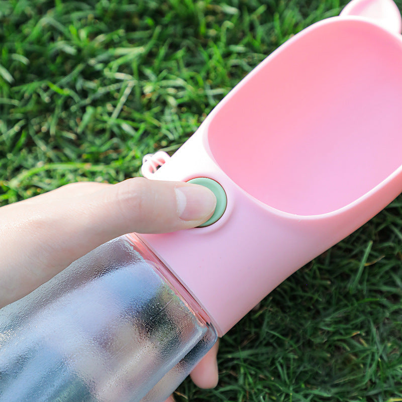 KFX-4037309 Portable Dog Water Cup - 350ml & 400ml, Available in Cherry Blossom Powder, Girl Powder, and Sky Blue