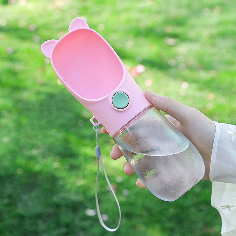 KFX-4037309 Portable Dog Water Cup - 350ml & 400ml, Available in Cherry Blossom Powder, Girl Powder, and Sky Blue