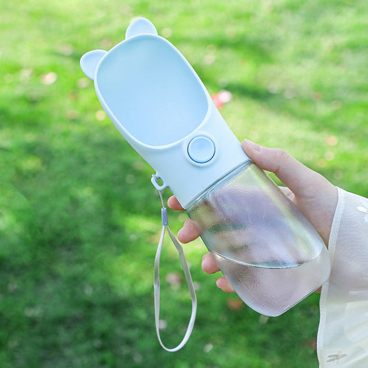 KFX-4037309 Portable Dog Water Cup - 350ml & 400ml, Available in Cherry Blossom Powder, Girl Powder, and Sky Blue