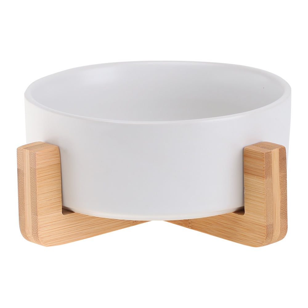 KFX-4037437 Ceramic Double Cat and Dog Bowl for Food and Water - 13cm, 400ml