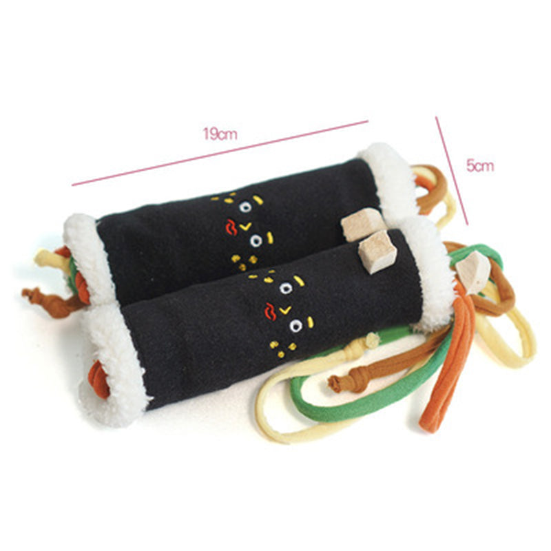 KFX-4037693 Voice Sushi Roll Plush Pet Toy - Tibetan Laver Rice Design (19x5cm)