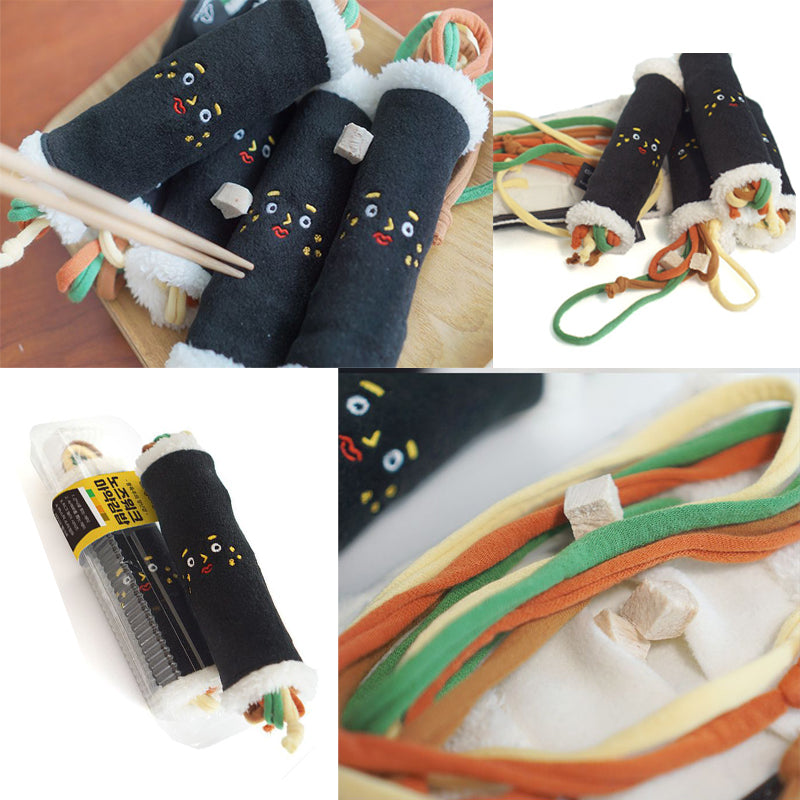 KFX-4037693 Voice Sushi Roll Plush Pet Toy - Tibetan Laver Rice Design (19x5cm)