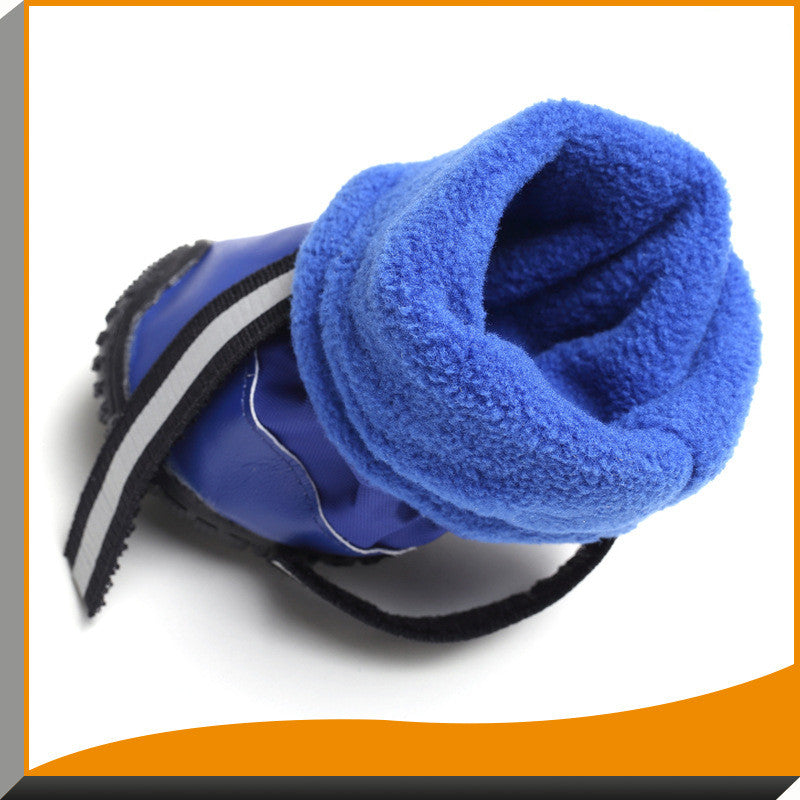 KFX-4038077 Waterproof Pet Shoes for Dogs - Comfortable Rain Boots with Reflective Straps and Warm Flannel Lining