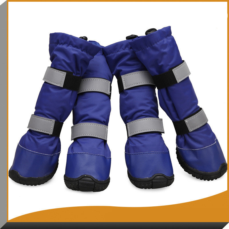 KFX-4038077 Waterproof Pet Shoes for Dogs - Comfortable Rain Boots with Reflective Straps and Warm Flannel Lining