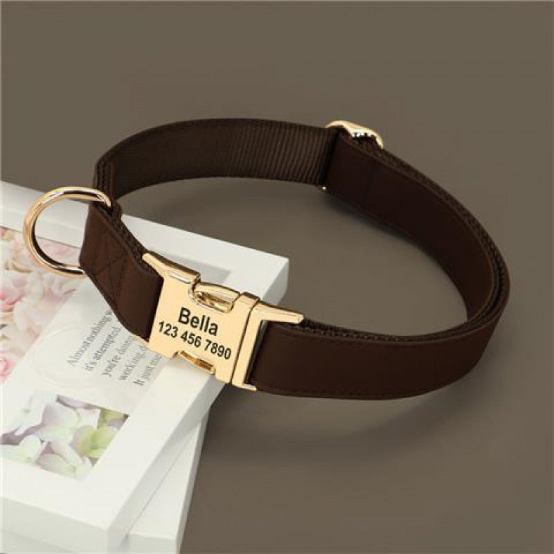 KFX-4043069 Corgi Method Adjustable Dog Collar in PU/Nylon with Alloy Fasteners