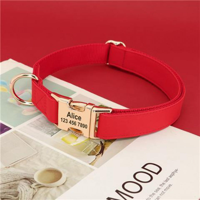 KFX-4043069 Corgi Method Adjustable Dog Collar in PU/Nylon with Alloy Fasteners