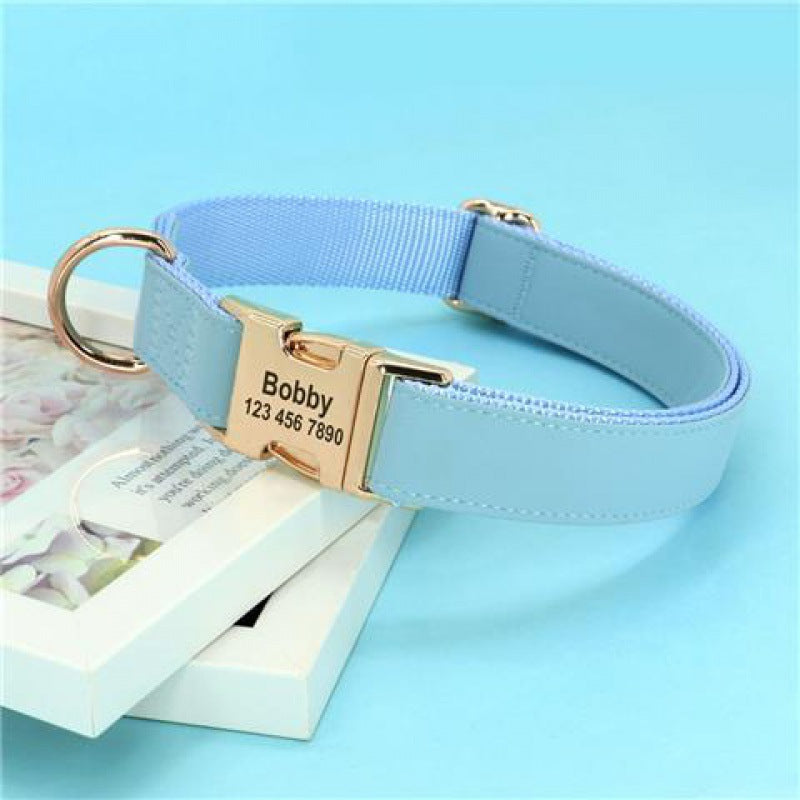 KFX-4043069 Corgi Method Adjustable Dog Collar in PU/Nylon with Alloy Fasteners
