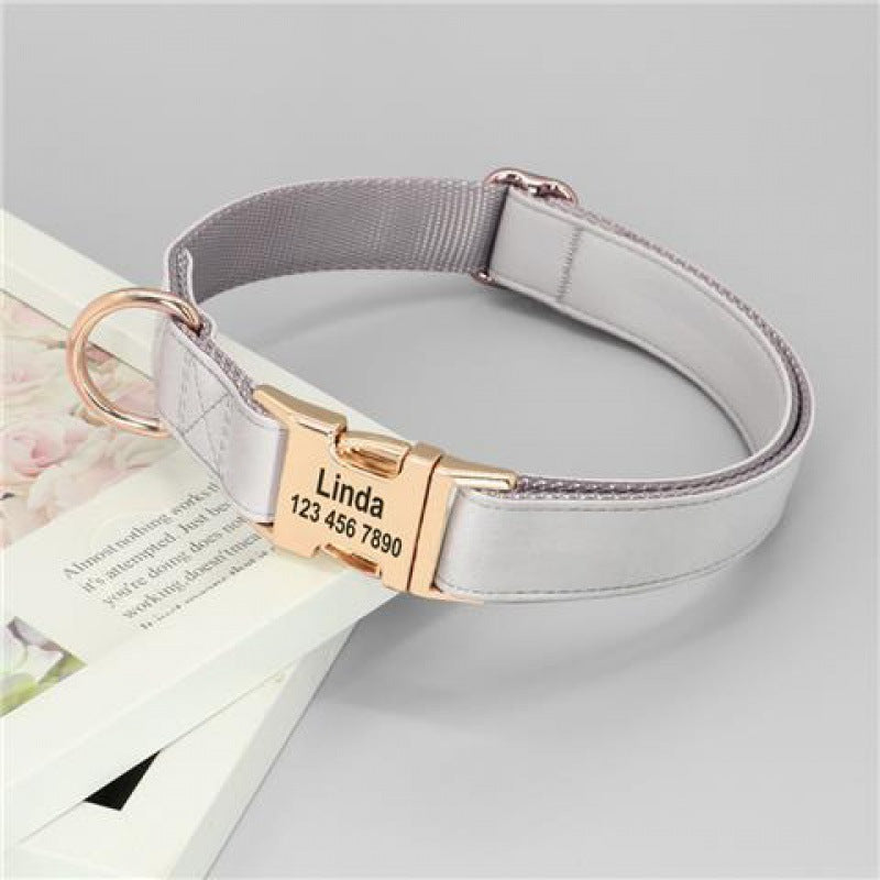 KFX-4043069 Corgi Method Adjustable Dog Collar in PU/Nylon with Alloy Fasteners