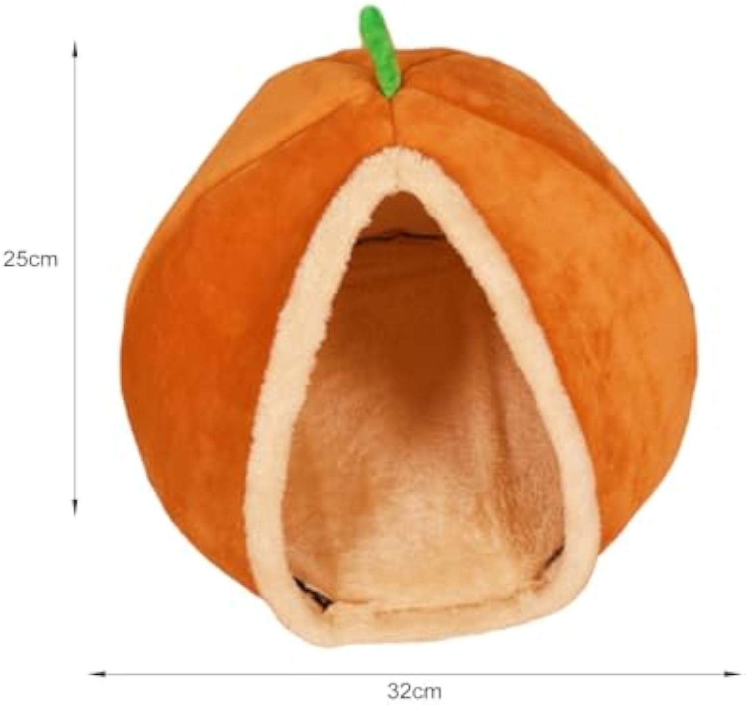 KFX-4044477 Cozy Pumpkin Cat Bed Cave - Semi Enclosed Plush Nest for Cats and Small Dogs