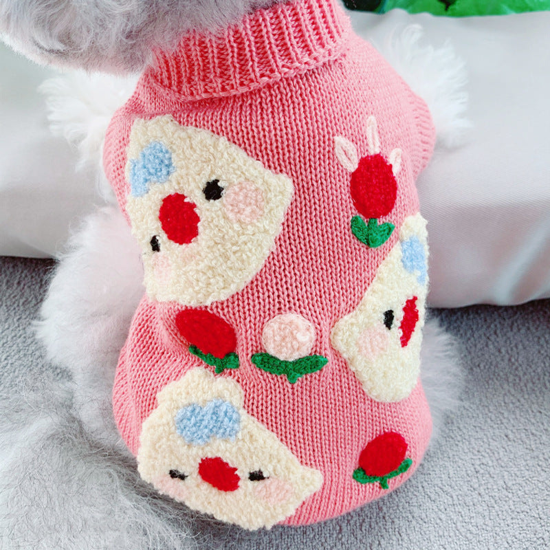 KFX-4044989 Cozy Short Pet Sweaters for Autumn and Winter - Unisex Dog Clothing in Fun Styles