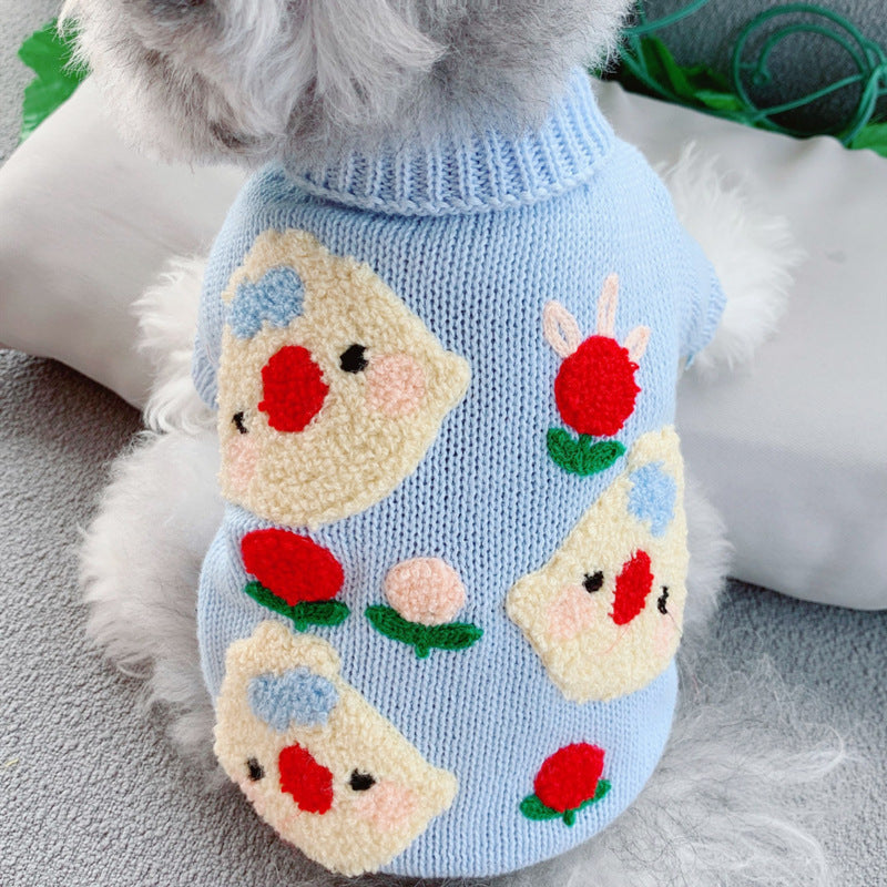 KFX-4044989 Cozy Short Pet Sweaters for Autumn and Winter - Unisex Dog Clothing in Fun Styles