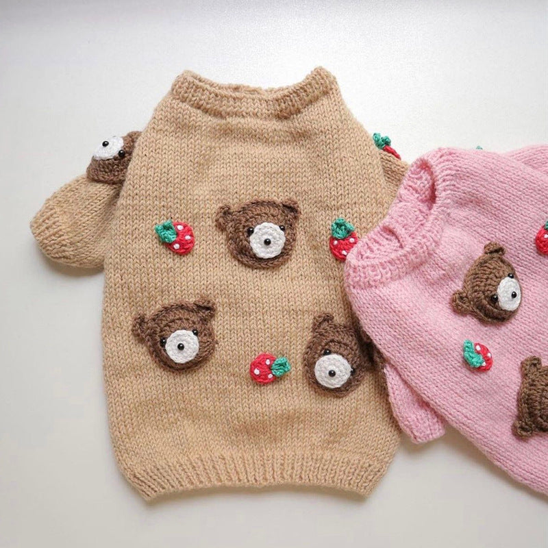 KFX-4044989 Cozy Short Pet Sweaters for Autumn and Winter - Unisex Dog Clothing in Fun Styles