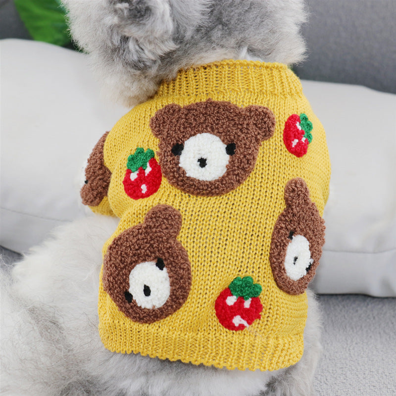 KFX-4044989 Cozy Short Pet Sweaters for Autumn and Winter - Unisex Dog Clothing in Fun Styles