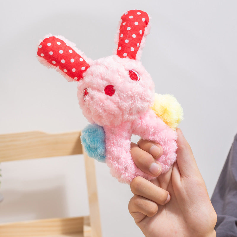 KFX-4046653 Plush Cartoon Puzzle Pet Toys: Rabbit, Bear, and Cow Soft Dolls