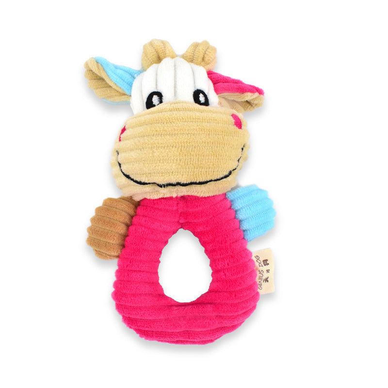 KFX-4046653 Plush Cartoon Puzzle Pet Toys: Rabbit, Bear, and Cow Soft Dolls