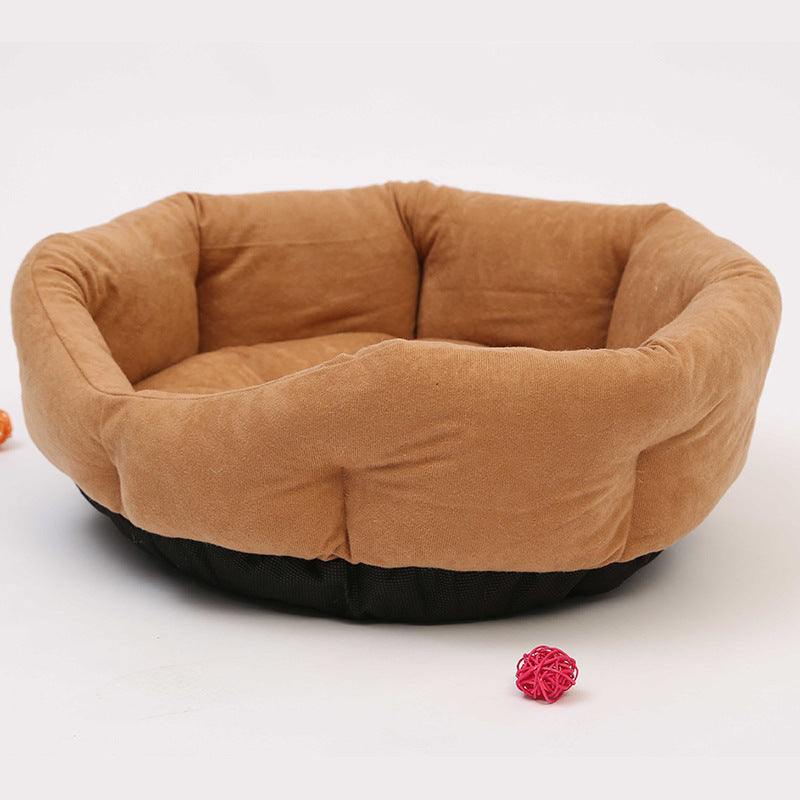 KFX-4047037 Cozy Pet Nest for Dogs in Red, Blue, Khaki – Soft Cloth, 50x15cm