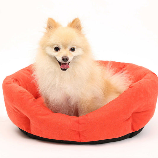 KFX-4047037 Cozy Pet Nest for Dogs in Red, Blue, Khaki – Soft Cloth, 50x15cm