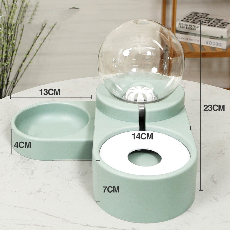 KFX-4047165 Automatic Pet Water Dispenser with 1.8L Capacity for Dogs and Cats - Double Layer Feeding Bowl in Pink and Blue
