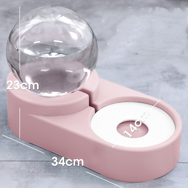 KFX-4047165 Automatic Pet Water Dispenser with 1.8L Capacity for Dogs and Cats - Double Layer Feeding Bowl in Pink and Blue