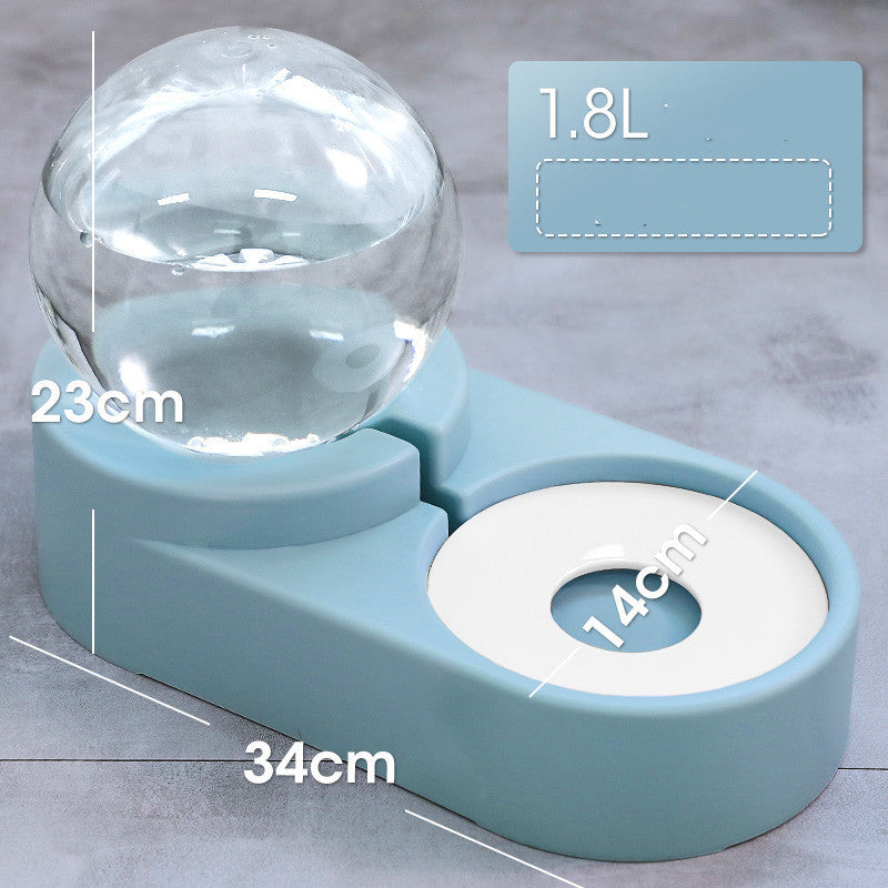 KFX-4047165 Automatic Pet Water Dispenser with 1.8L Capacity for Dogs and Cats - Double Layer Feeding Bowl in Pink and Blue