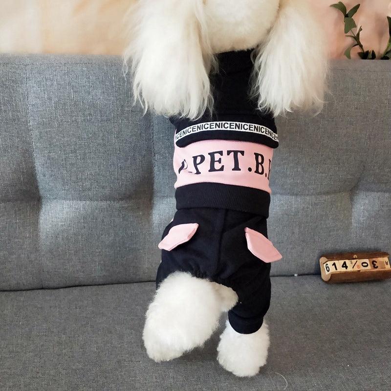 KFX-4047549 Casual Cotton One-Piece Clothing for Pets with Four Legs