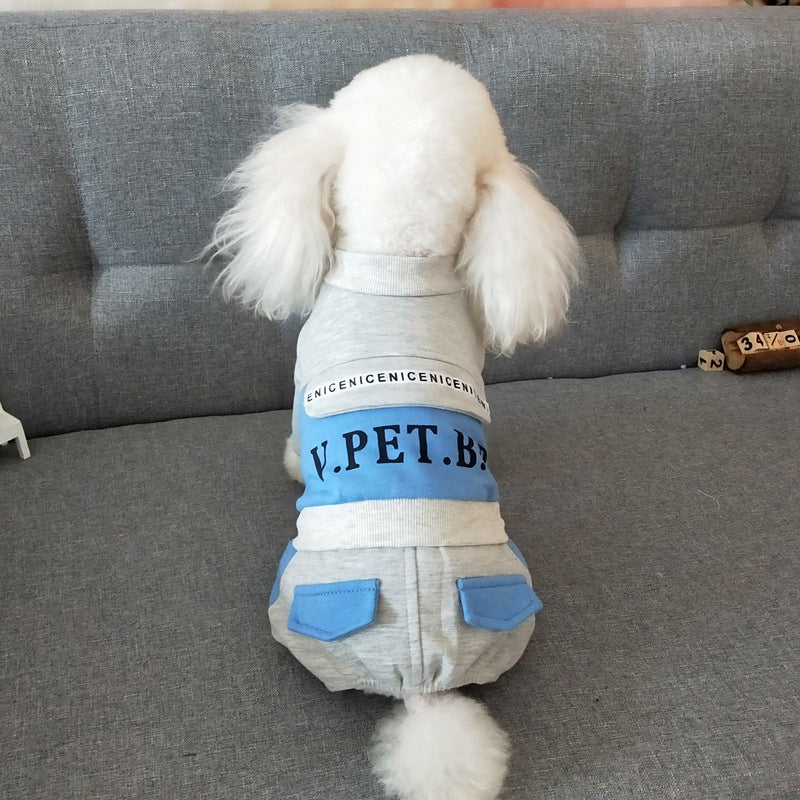KFX-4047549 Casual Cotton One-Piece Clothing for Pets with Four Legs