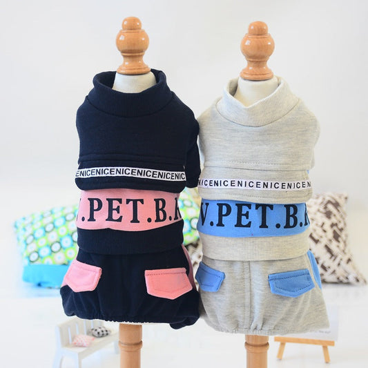 KFX-4047549 Casual Cotton One-Piece Clothing for Pets with Four Legs