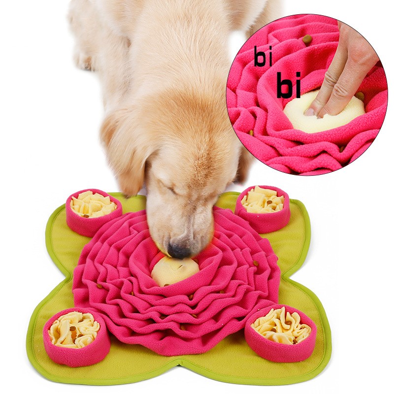 KFX-4047805 Dolemi Dog Sniffing Mat Toy for Training - Soft Polar Fleece, Grass Green, 48x48CM, 340g
